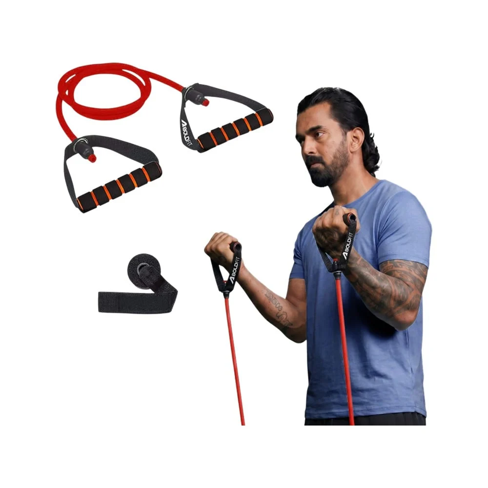 24 Boldfit Tube Resistance Band with Foam Handles - 10 kg - Image 1