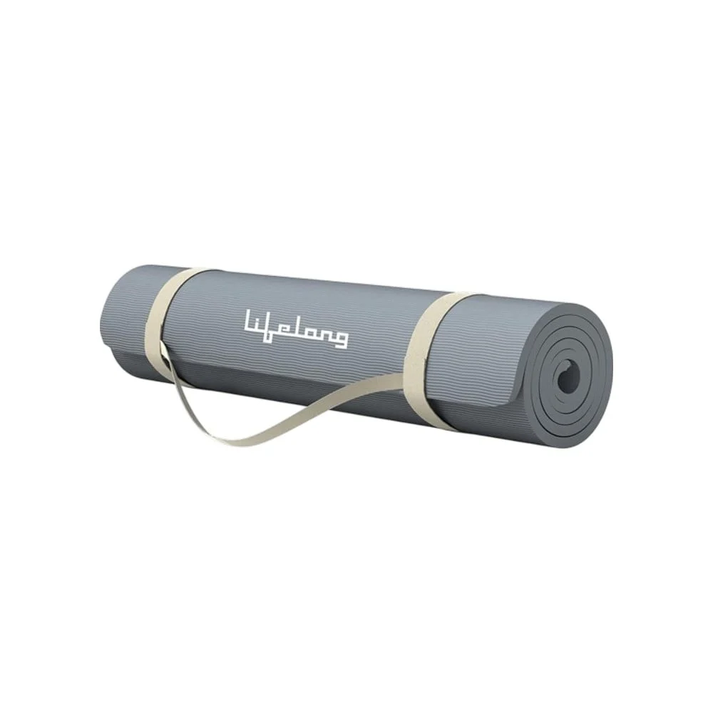 34 Lifelong Yoga Mat With Carry Strap - 4mm (Grey) - Image 1